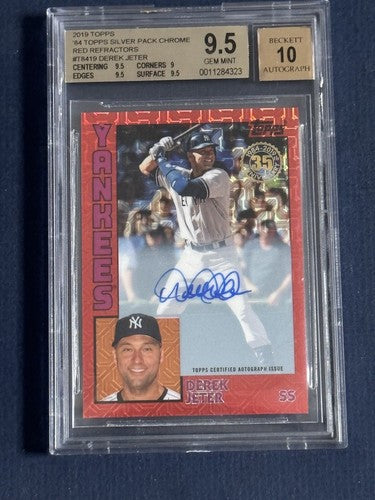 2019 Topps Silver Pack Chrome Derek Jeter Red Refractor Bgs 9.5 10 Auto /5 Mint