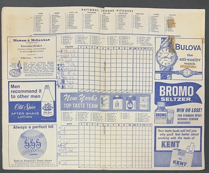 1962 Mets Official Program Score Card 1st Game Polo Grounds Opening Day 4/13/62