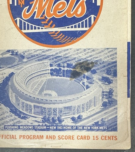 1962 Mets Official Program Score Card 1st Game Polo Grounds Opening Day 4/13/62