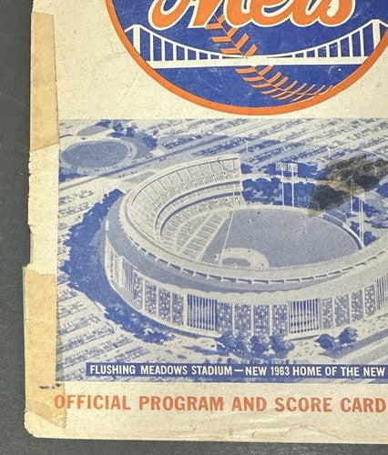 1962 Mets Official Program Score Card 1st Game Polo Grounds Opening Day 4/13/62