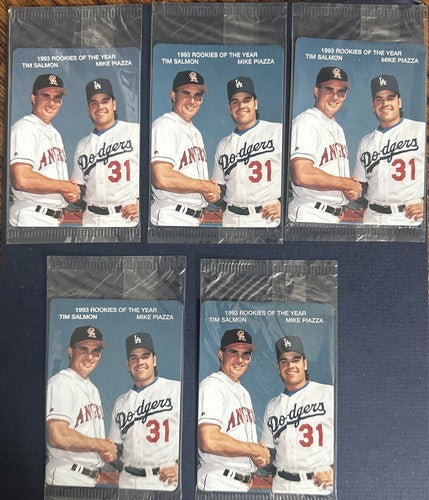 Mike Piazza Mother's Cookies 1993 Rookies Roy Tim Salmon Sealed 5 Pack Lot Packs
