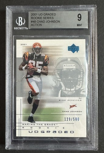 2001 UD GRADED CHAD JOHNSON ROOKIE #48 Action /500 Bgs 9 Mint 2 9.5 Sub Bengals