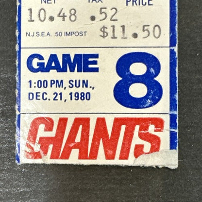 1980 OAKLAND RAIDERS Ny Giants SUPER BOWL YEAR TICKET Stub Jim Plunkett 2 Tds