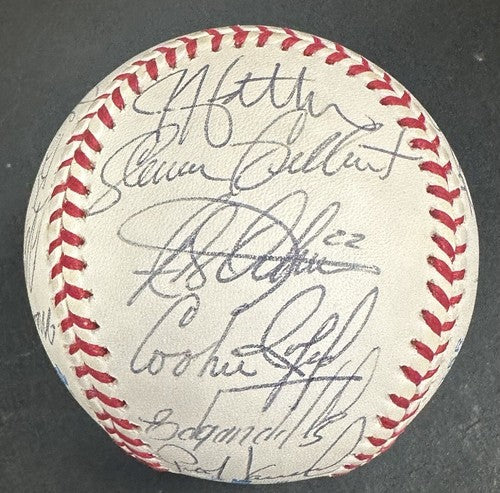 1997 Mets Team Signed AL Baseball 22 Auto Bobby Valentine Mookie Wilson JSA COA