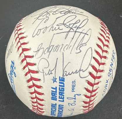 1997 Mets Team Signed AL Baseball 22 Auto Bobby Valentine Mookie Wilson JSA COA