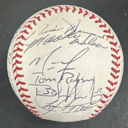 1997 Mets Team Signed AL Baseball 22 Auto Bobby Valentine Mookie Wilson JSA COA