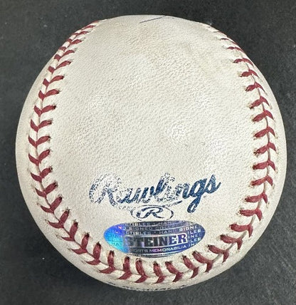 Mariano Rivera Signed Game Used MLB Baseball Yankees Autograph Steiner COA HOF