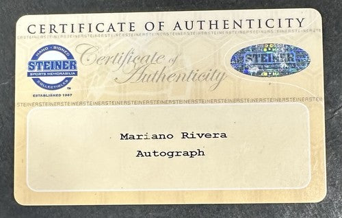 Mariano Rivera Signed Game Used MLB Baseball Yankees Autograph Steiner COA HOF