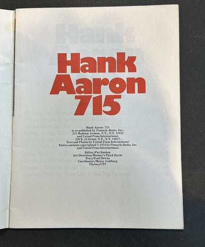 1974 HANK AARON 715 Special Collectors Edition Magazine Program