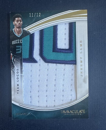 2015-16 Panini Immaculate Team Logos Jeremy Lamb #50 Game Worn Patch Hornets /12