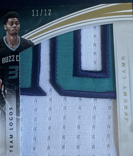 2015-16 Panini Immaculate Team Logos Jeremy Lamb #50 Game Worn Patch Hornets /12