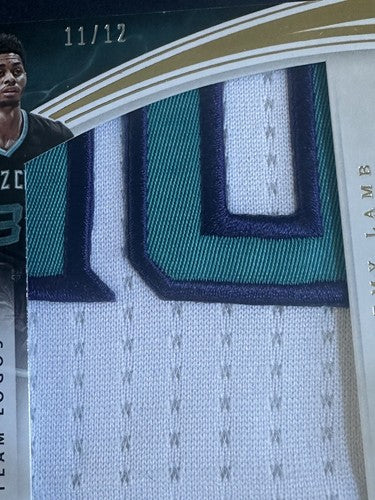 2015-16 Panini Immaculate Team Logos Jeremy Lamb #50 Game Worn Patch Hornets /12