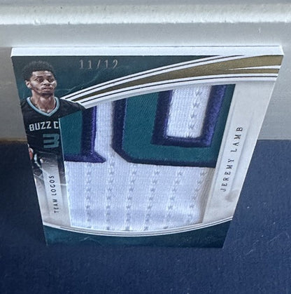 2015-16 Panini Immaculate Team Logos Jeremy Lamb #50 Game Worn Patch Hornets /12