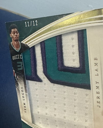 2015-16 Panini Immaculate Team Logos Jeremy Lamb #50 Game Worn Patch Hornets /12