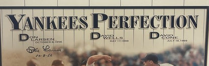 Yankees Perfect Game Signed 16x20 Framed Photo Don Larsen Berra Cone Posada Auto