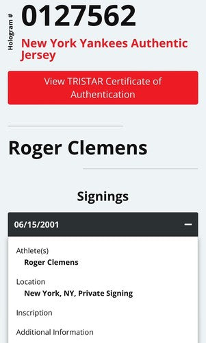 Roger Clemens Signed Yankees Russell Authentic Jersey Autograph MLB TRISTAR COA