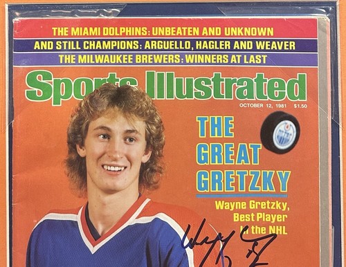 Wayne Gretzky Signed Framed SI Full Magazine Oilers The Great Autograph JSA COA