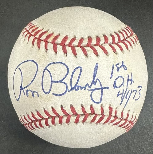 Ron Bloomberg Signed Official AL Baseball Yankees 1st DH 4/6/73 Autograph COA
