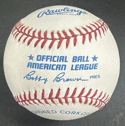 Ron Bloomberg Signed Official AL Baseball Yankees 1st DH 4/6/73 Autograph COA