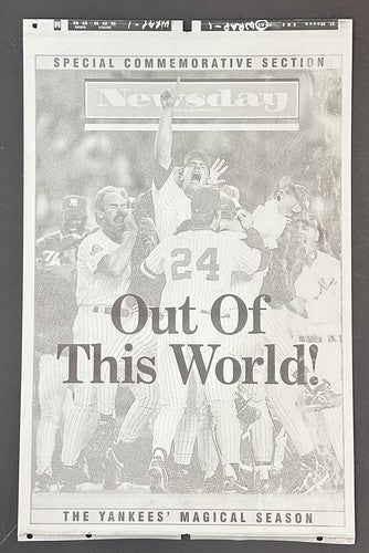 1996 Yankees World Series Celebration Newsday Cover 14x22 Printing Plate Jeter