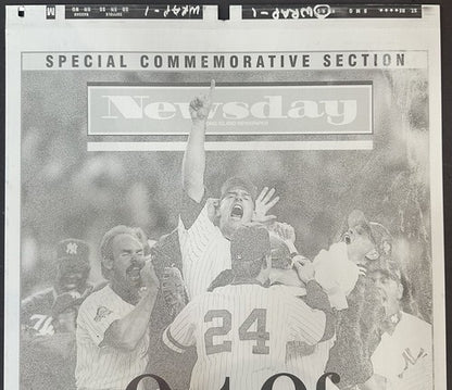 1996 Yankees World Series Celebration Newsday Cover 14x22 Printing Plate Jeter