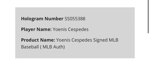 Yoenis Cespedes Signed MLB Baseball Mets A’s Red Sox Autograph Steiner MLB COA