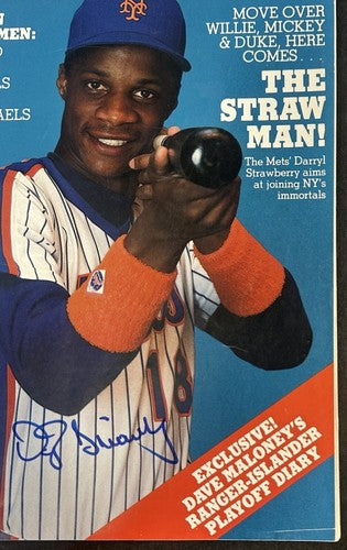 Darryl Strawberry Signed 1984 New York Sports Full Magazine Mets Rookie Auto COA