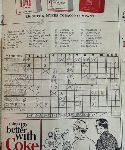 1964 MAYOR'S TROPHY YANKEES Vs NY METS PROGRAM 1st @ Shea Stadium Roger Maris HR