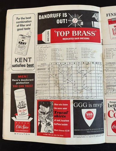 1964 MAYOR'S TROPHY YANKEES Vs NY METS PROGRAM 1st @ Shea Stadium Roger Maris HR