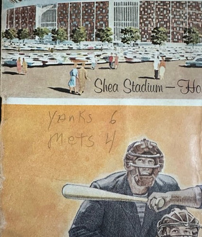 1964 MAYOR'S TROPHY YANKEES Vs NY METS PROGRAM 1st @ Shea Stadium Roger Maris HR