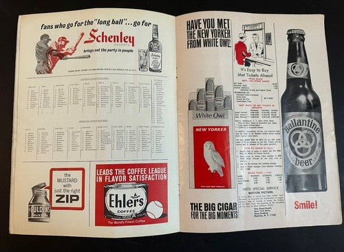 1964 MAYOR'S TROPHY YANKEES Vs NY METS PROGRAM 1st @ Shea Stadium Roger Maris HR
