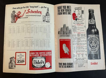 1964 MAYOR'S TROPHY YANKEES Vs NY METS PROGRAM 1st @ Shea Stadium Roger Maris HR