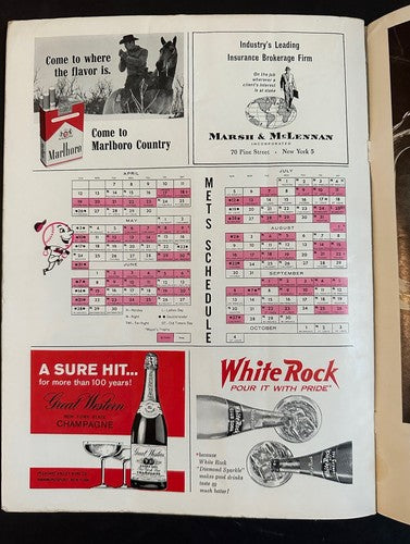 1964 MAYOR'S TROPHY YANKEES Vs NY METS PROGRAM 1st @ Shea Stadium Roger Maris HR