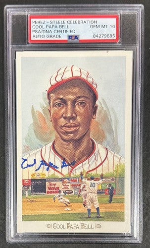 Perez-Steele Celebration Cool Papa Bell Signed PSA 10 Gem Mint Auto Postcard HOF