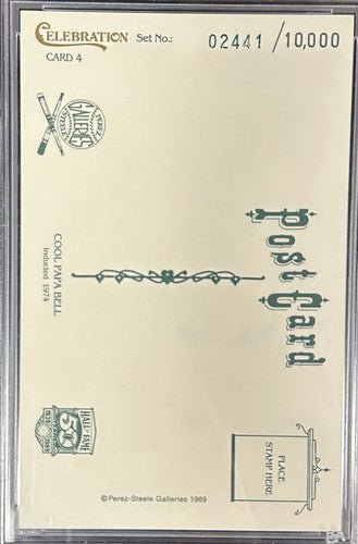 Perez-Steele Celebration Cool Papa Bell Signed PSA 10 Gem Mint Auto Postcard HOF