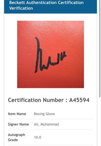 Muhammad Ali Signed Everlast Boxing Glove BAS 10  Gem Mint Graded Auto PSA COA