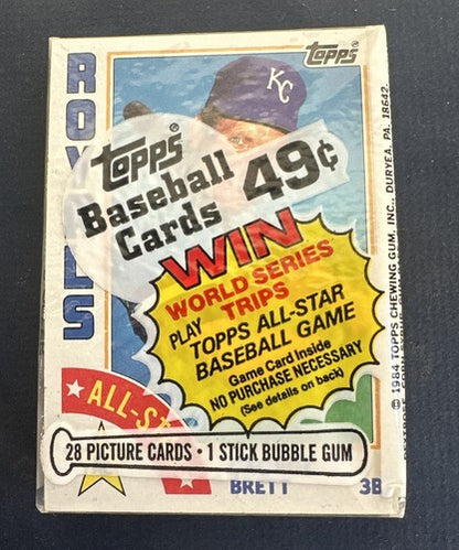 1984 Topps Baseball Cello Pack Factory Sealed George Brett On Top Royals Mint
