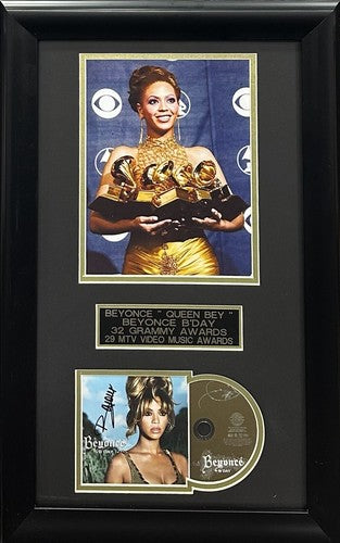 Beyonce Signed B’Day CD Framed Grammy Photo Plaque Autograph J&R Steiner COA