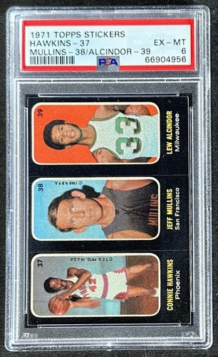 1971 Topps Nba Stickers #37 38 #39 Lew Alcindor Rare PSA 6 EX Mint HOF High End