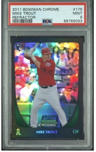 2011 Bowman Chrome Refractor #175 Mike Trout RC Psa 9 Mint Rookie Beauty