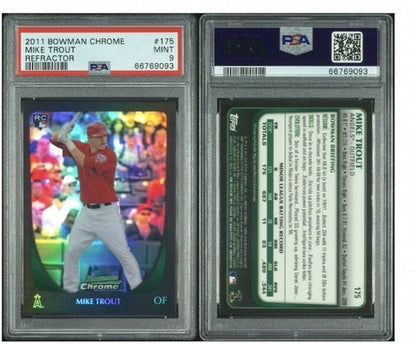 2011 Bowman Chrome Refractor #175 Mike Trout RC Psa 9 Mint Rookie Beauty