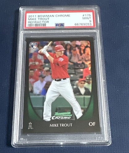 2011 Bowman Chrome Refractor #175 Mike Trout RC Psa 9 Mint Rookie Beauty