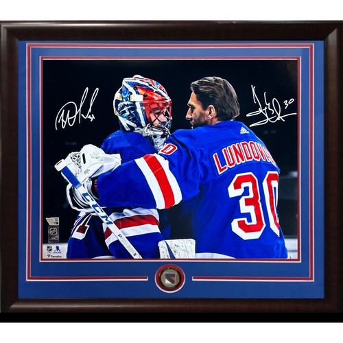 Igor Shesterkin Henrik Lundqvist Rangers Signed 16x20 Framed Photo Auto Fanatics