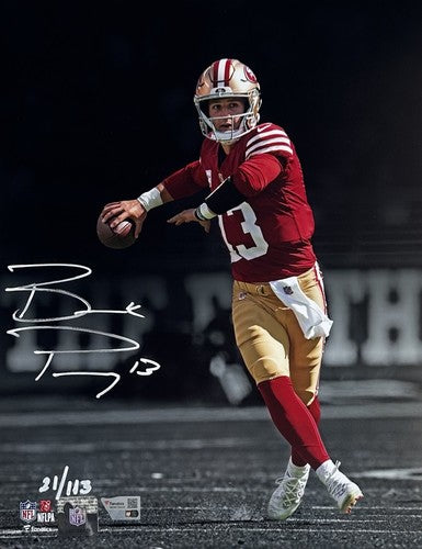 Brock Purdy Signed 11x14 Framed Spotlight Photo LE /113 Auto 49ers Fanatics COA