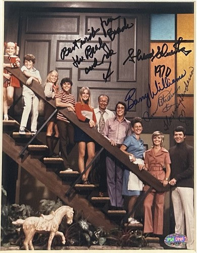Brady Bunch Cast Signed 8x10 Framed Photo Schwartz Williams Davis Henderson PSA