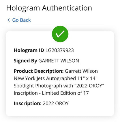 Garrett Wilson Signed 11x14 Framed Photo Jets 2022 OROY Rookie Auto /17 Fanatics