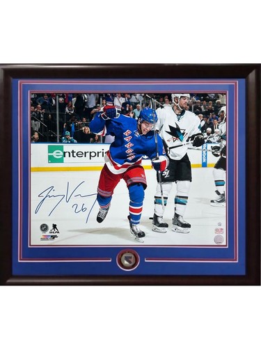 Jimmy Vesey Signed 16x20 Framed Action Photo Rangers Mint Autograph Steiner COA
