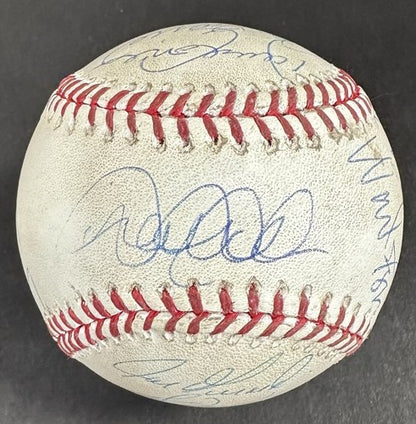 Yankees Team Signed 10 K Win Game Used Baseball Derek Jeter Rivera Steiner Auto