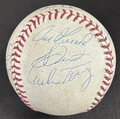 Yankees Team Signed 10 K Win Game Used Baseball Derek Jeter Rivera Steiner Auto
