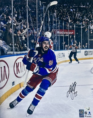 Mika Zibanejad Signed 16x20 Framed 5 Goal Game Photo Rangers Autograph Fanatics